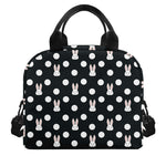 Polka Dot Rabbit Pattern Print Insulated Lunch Bag