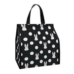 Polka Dot Rabbit Pattern Print Insulated Lunch Tote