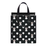 Polka Dot Rabbit Pattern Print Insulated Lunch Tote
