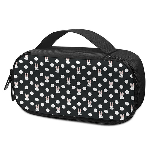Polka Dot Rabbit Pattern Print Insulin Cooler Travel Case