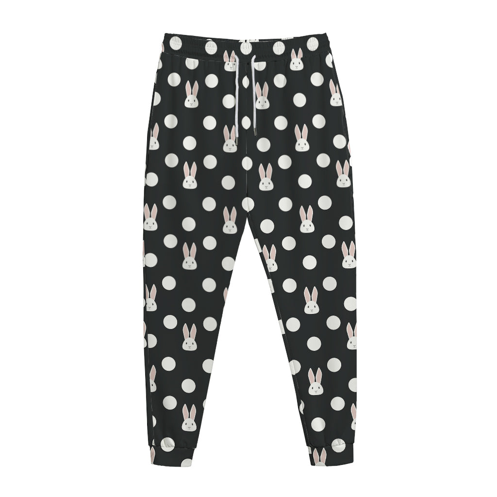 Polka Dot Rabbit Pattern Print Jogger Pants