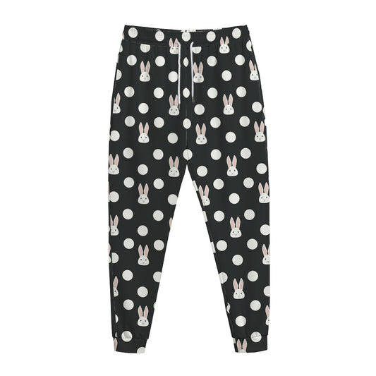 Polka Dot Rabbit Pattern Print Jogger Pants