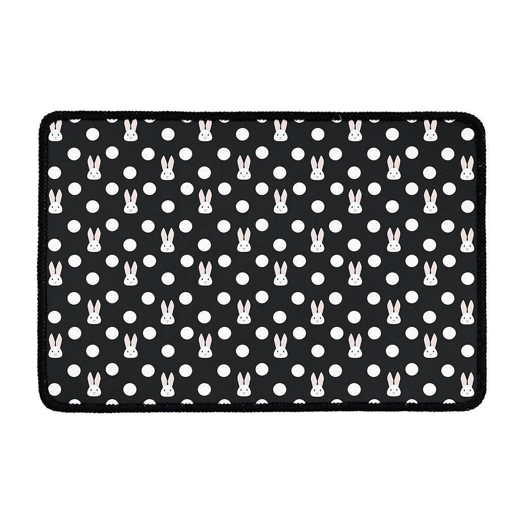 Polka Dot Rabbit Pattern Print Kitchen Mat