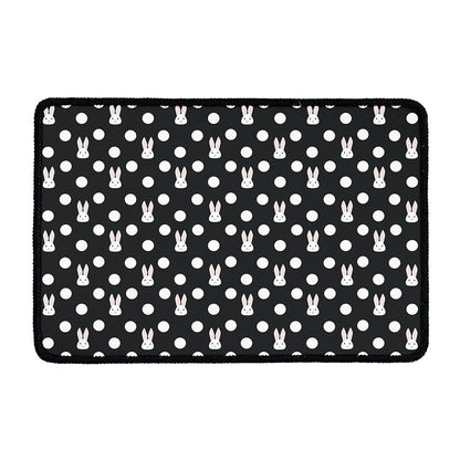 Polka Dot Rabbit Pattern Print Kitchen Mat