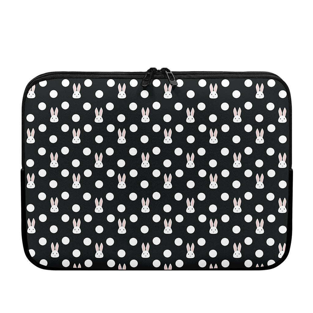 Polka Dot Rabbit Pattern Print Laptop Sleeve