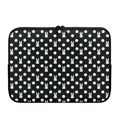 Polka Dot Rabbit Pattern Print Laptop Sleeve