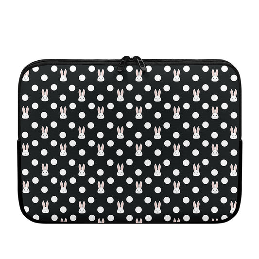 Polka Dot Rabbit Pattern Print Laptop Sleeve