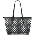 Polka Dot Rabbit Pattern Print Leather Tote Bag With Zipper
