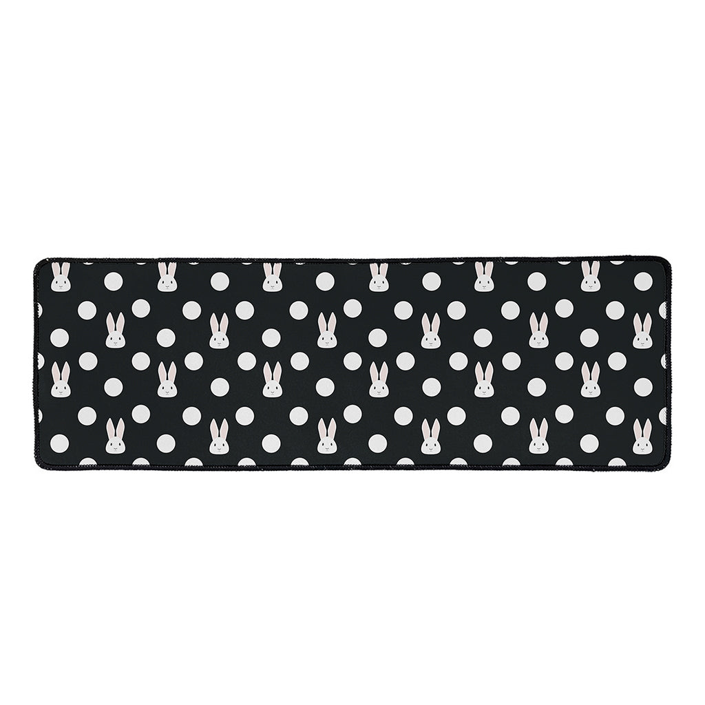 Polka Dot Rabbit Pattern Print Long Kitchen Mat