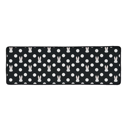 Polka Dot Rabbit Pattern Print Long Kitchen Mat