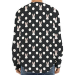 Polka Dot Rabbit Pattern Print Long Sleeve Baseball Jersey