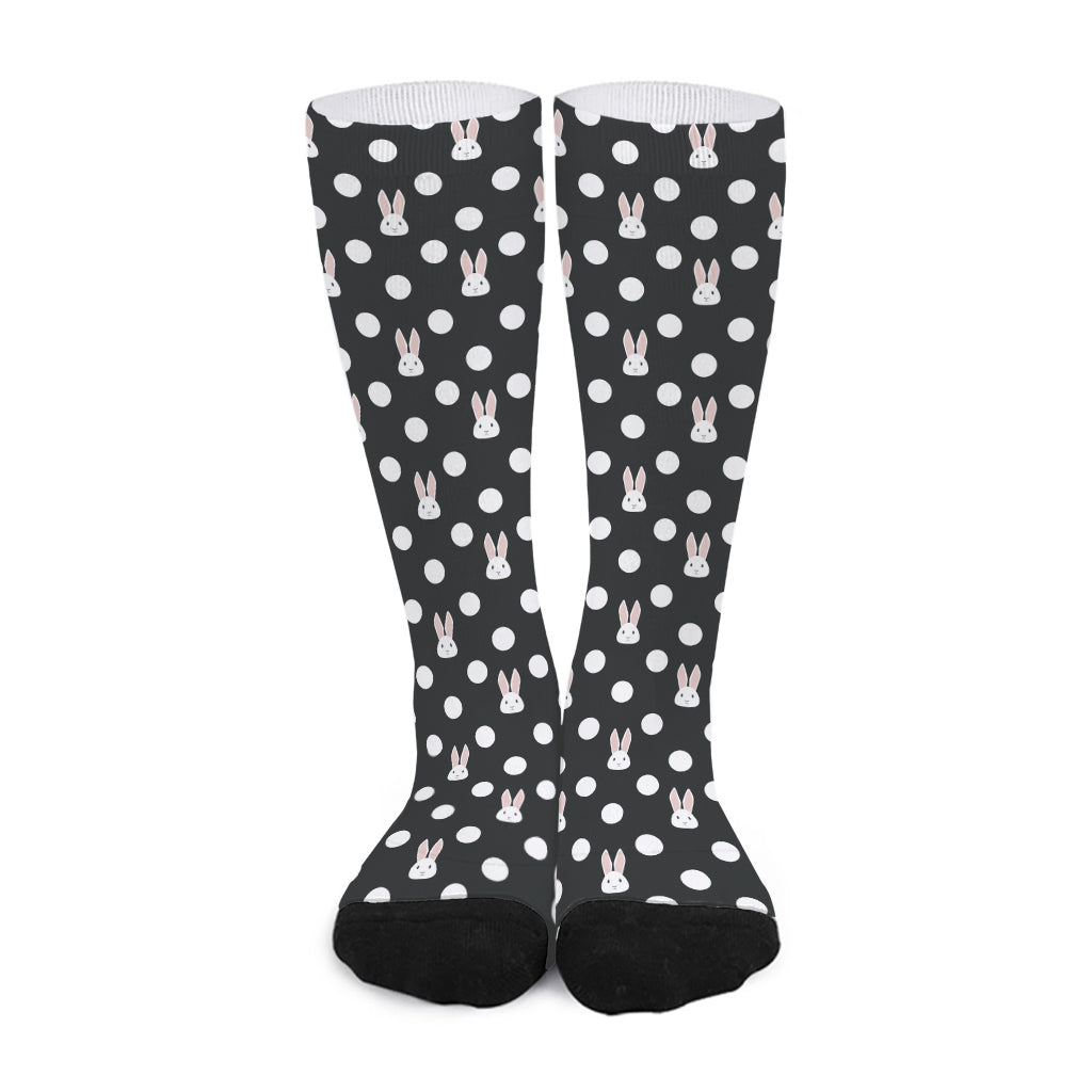 Polka Dot Rabbit Pattern Print Long Socks