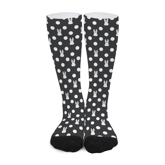 Polka Dot Rabbit Pattern Print Long Socks