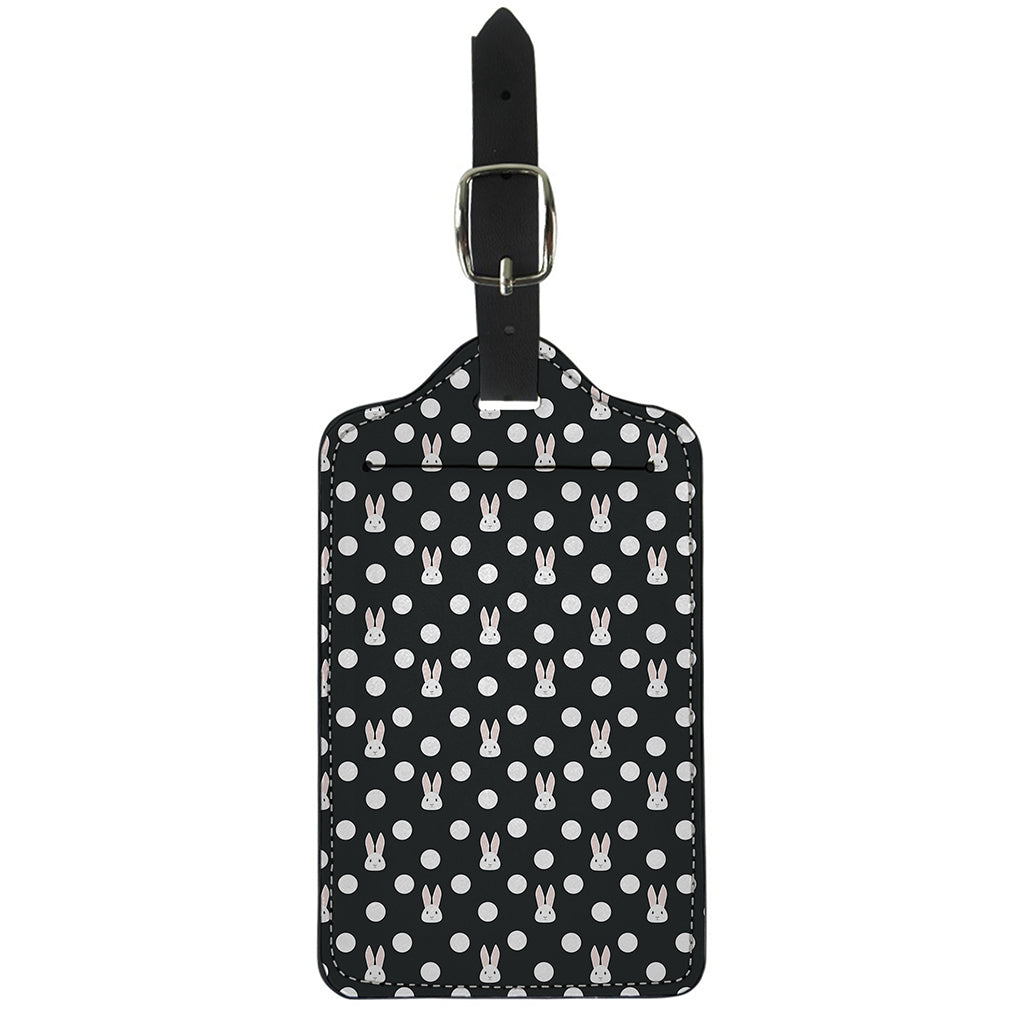 Polka Dot Rabbit Pattern Print Luggage Tag