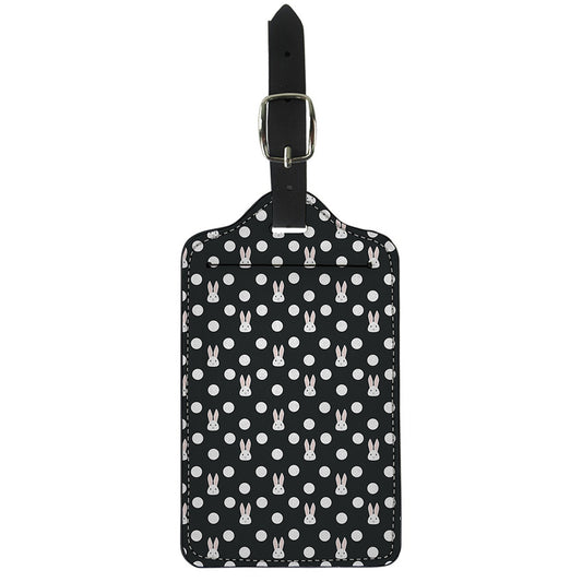 Polka Dot Rabbit Pattern Print Luggage Tag