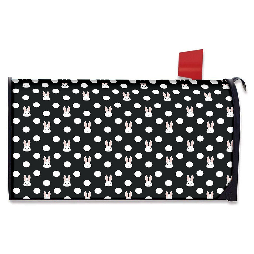Polka Dot Rabbit Pattern Print Mailbox Cover