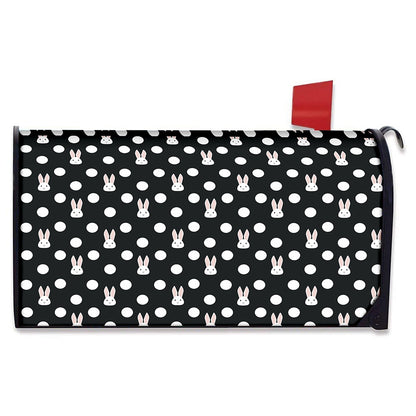 Polka Dot Rabbit Pattern Print Mailbox Cover