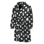 Polka Dot Rabbit Pattern Print Men's Bathrobe
