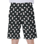 Polka Dot Rabbit Pattern Print Men's Beach Shorts