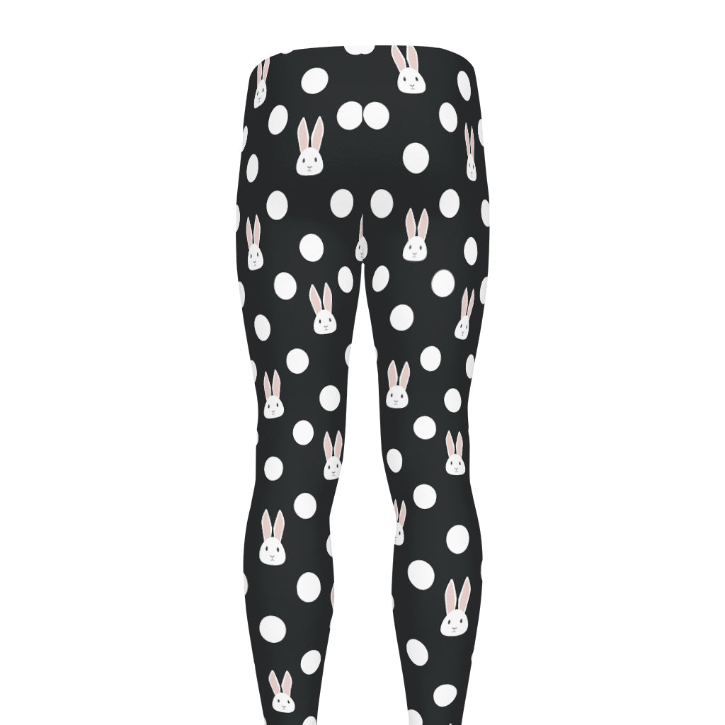 Polka Dot Rabbit Pattern Print Men's leggings