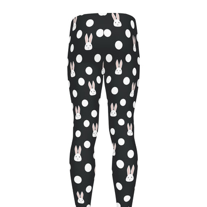 Polka Dot Rabbit Pattern Print Men's leggings