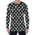 Polka Dot Rabbit Pattern Print Men's Long Sleeve T-Shirt