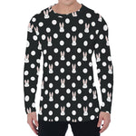 Polka Dot Rabbit Pattern Print Men's Long Sleeve T-Shirt
