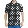 Polka Dot Rabbit Pattern Print Men's Polo Shirt