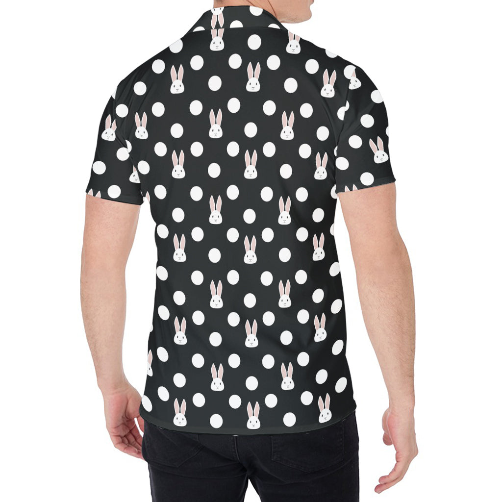 Polka Dot Rabbit Pattern Print Men's Shirt