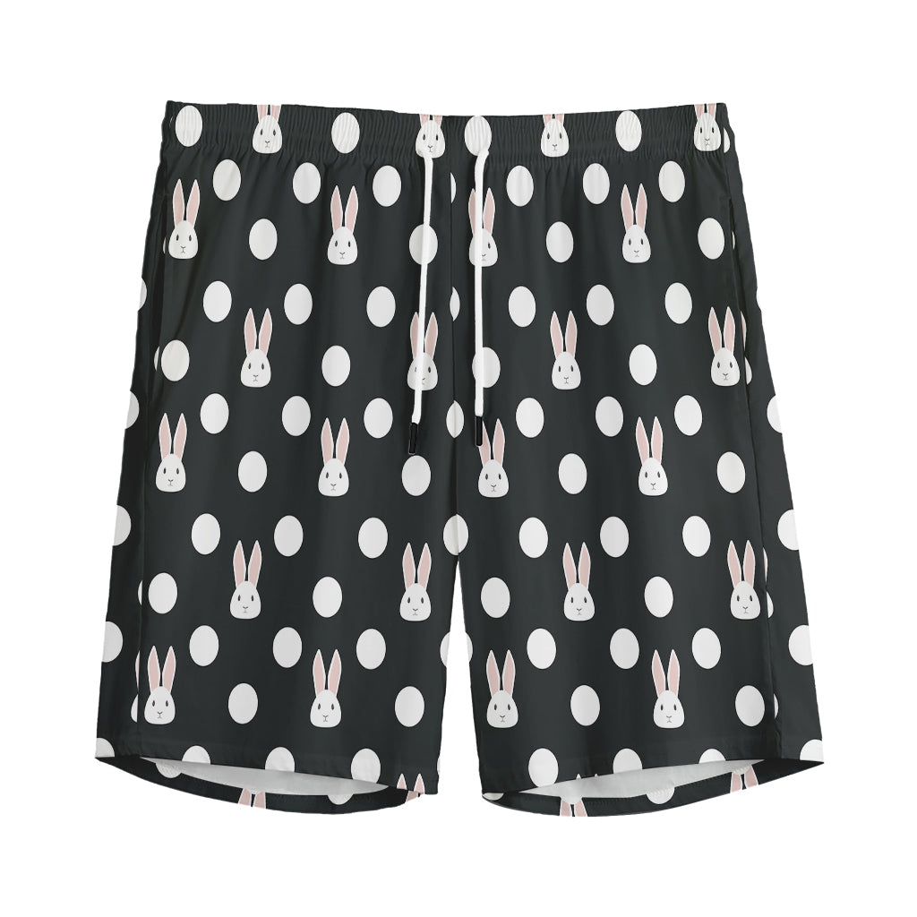 Polka Dot Rabbit Pattern Print Men's Sports Shorts
