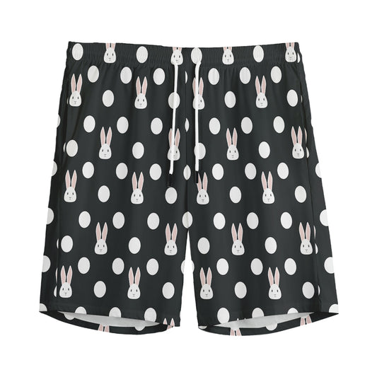 Polka Dot Rabbit Pattern Print Men's Sports Shorts