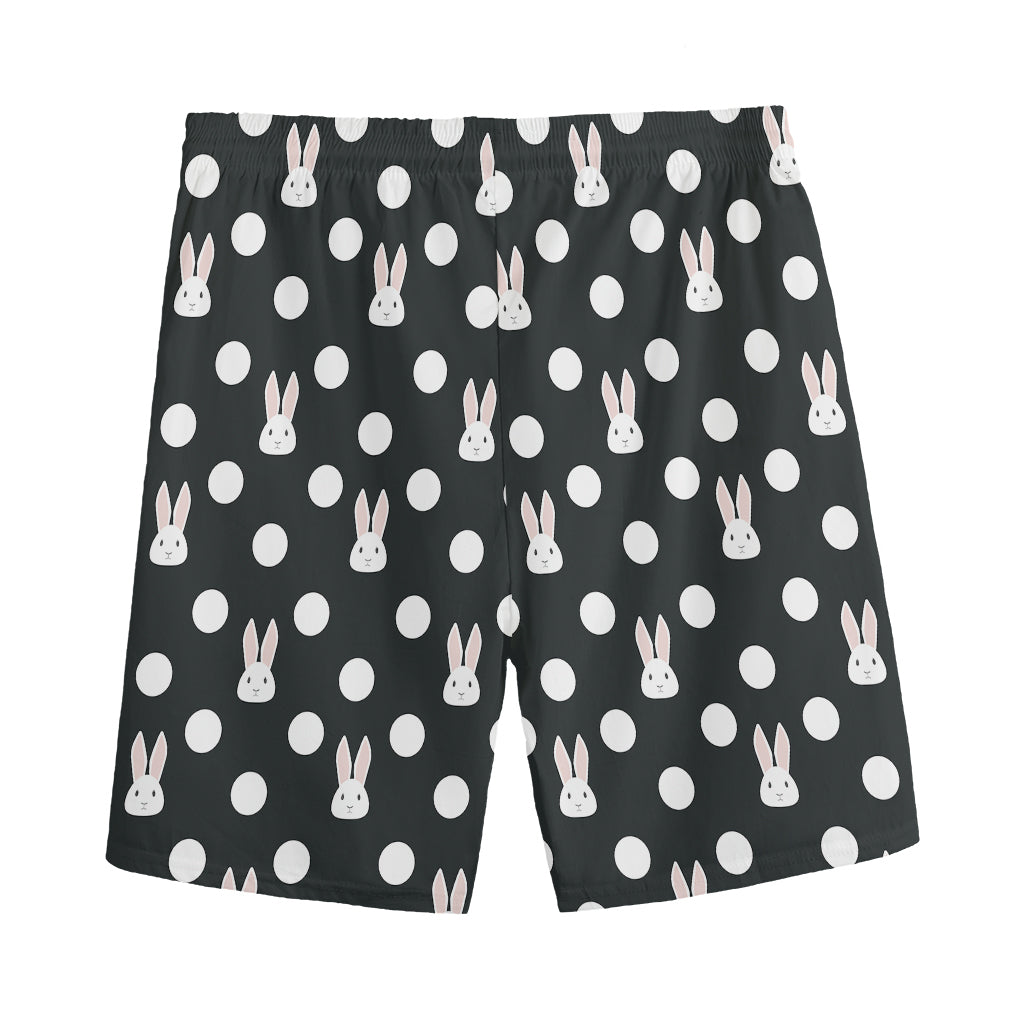 Polka Dot Rabbit Pattern Print Men's Sports Shorts