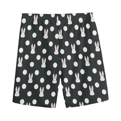 Polka Dot Rabbit Pattern Print Men's Sports Shorts