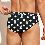 Polka Dot Rabbit Pattern Print Men's Swim Briefs