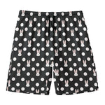 Polka Dot Rabbit Pattern Print Men's Swim Trunks
