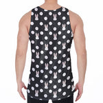 Polka Dot Rabbit Pattern Print Men's Velvet Tank Top