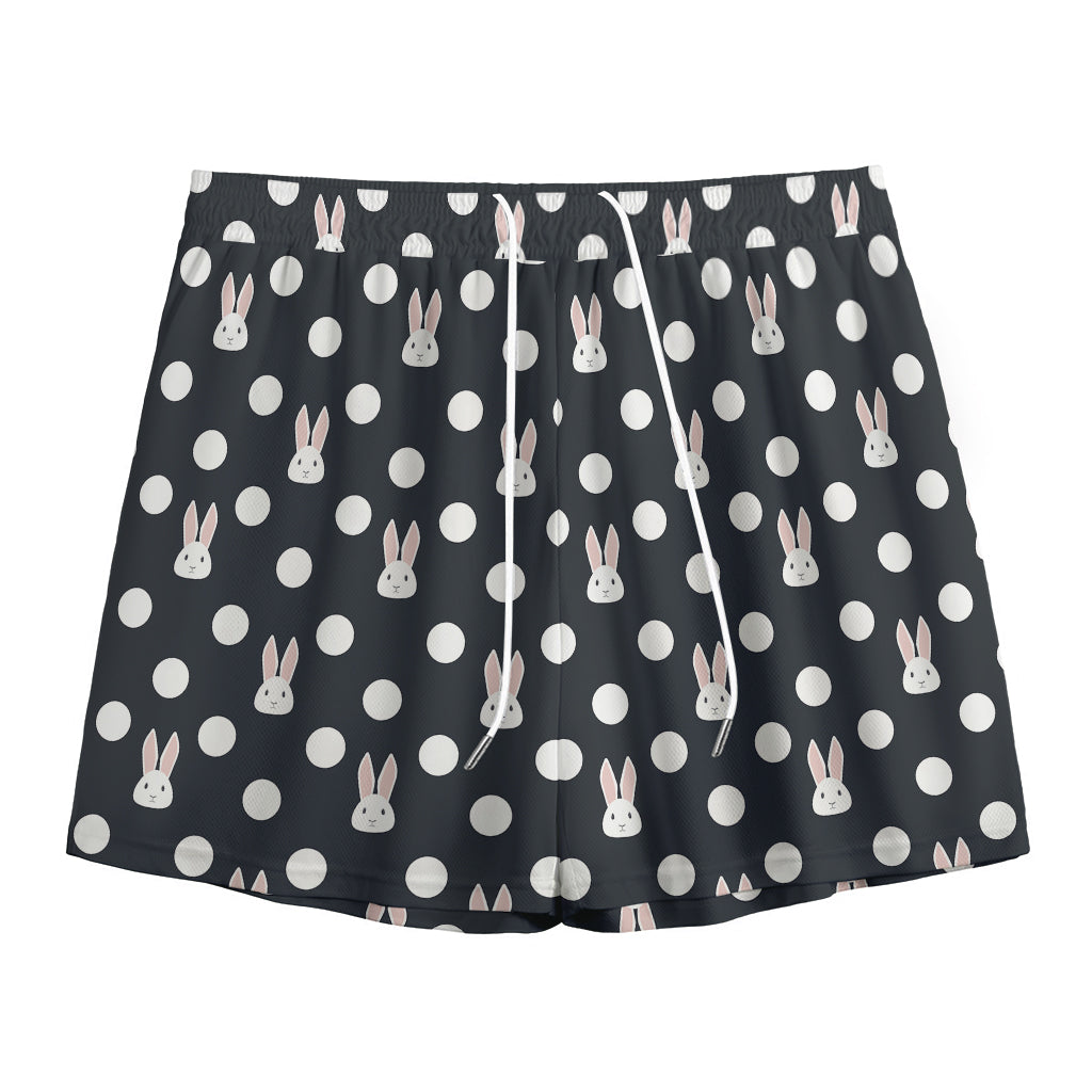 Polka Dot Rabbit Pattern Print Mesh Shorts