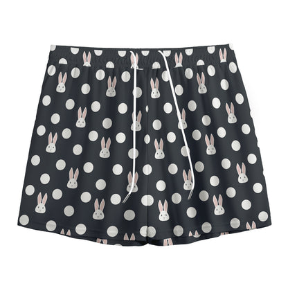 Polka Dot Rabbit Pattern Print Mesh Shorts