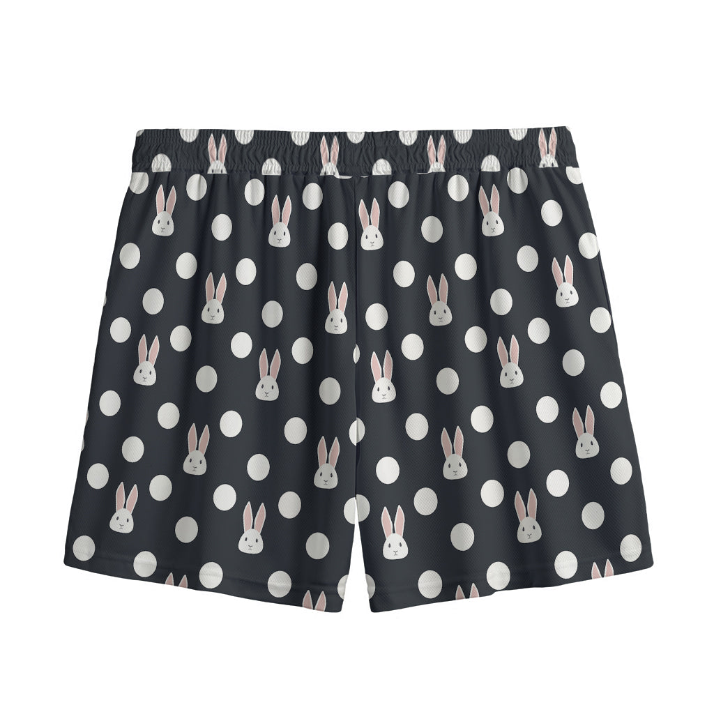 Polka Dot Rabbit Pattern Print Mesh Shorts