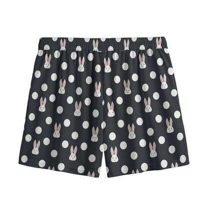 Polka Dot Rabbit Pattern Print Mesh Shorts