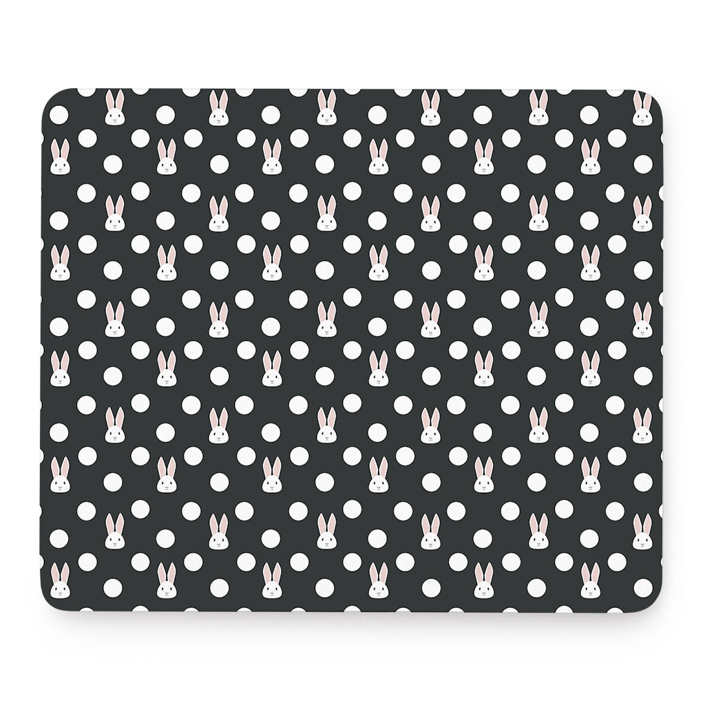 Polka Dot Rabbit Pattern Print Mouse Pad