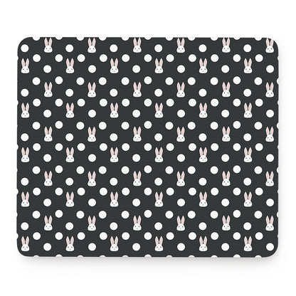 Polka Dot Rabbit Pattern Print Mouse Pad