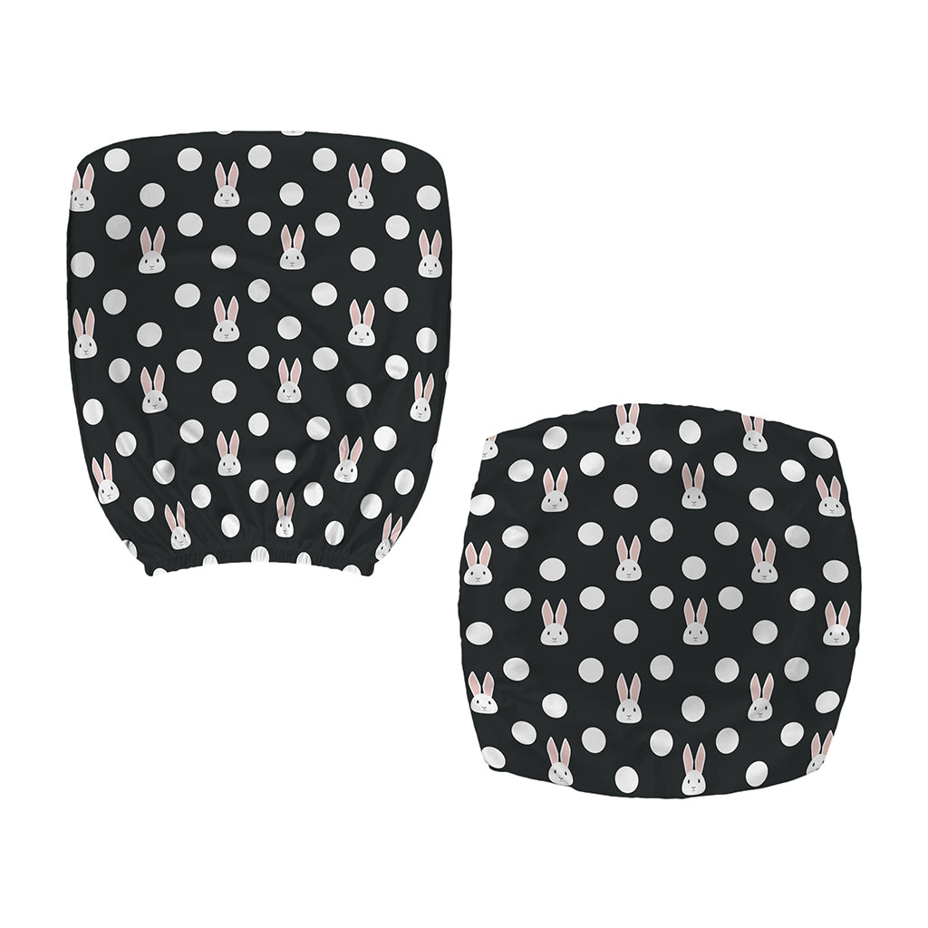 Polka Dot Rabbit Pattern Print Office Chair Cover