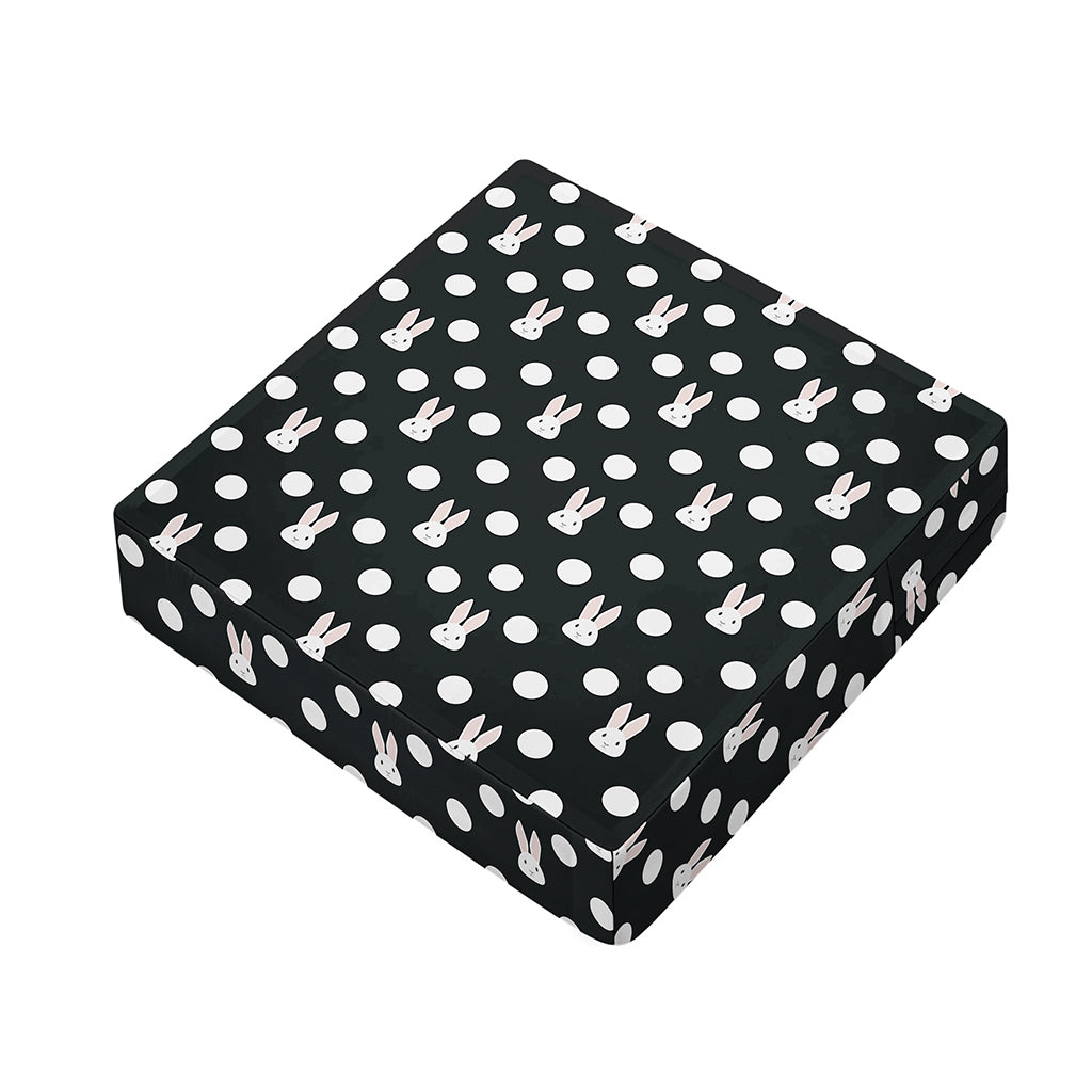 Polka Dot Rabbit Pattern Print Outdoor Seat Cushion Cover