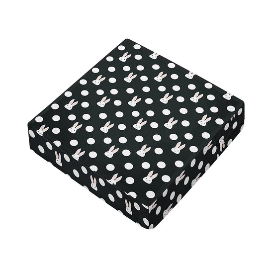 Polka Dot Rabbit Pattern Print Outdoor Seat Cushion Cover