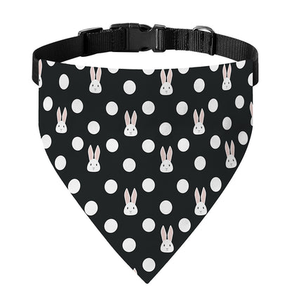 Polka Dot Rabbit Pattern Print Over The Collar Dog Bandana