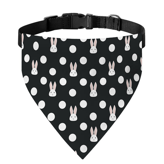 Polka Dot Rabbit Pattern Print Over The Collar Dog Bandana