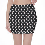 Polka Dot Rabbit Pattern Print Pencil Mini Skirt