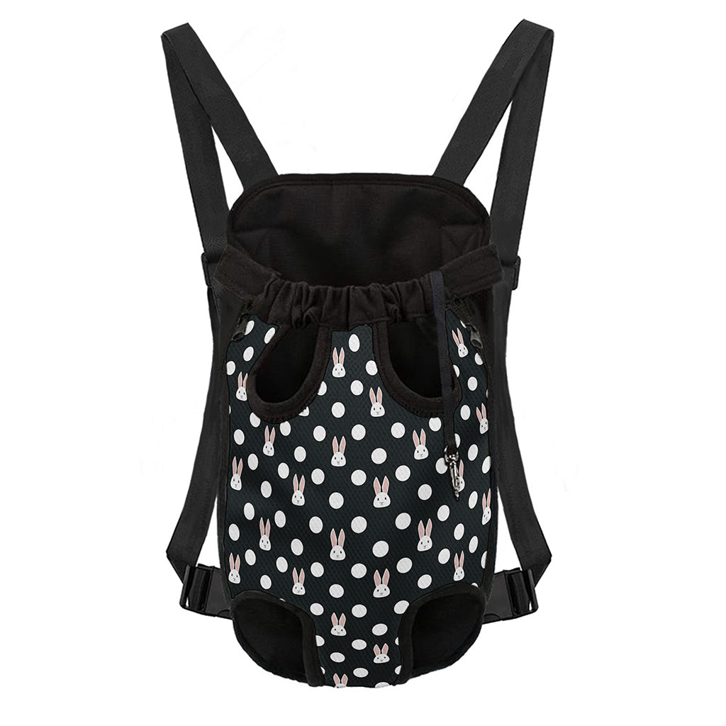 Polka Dot Rabbit Pattern Print Pet Carrier Backpack