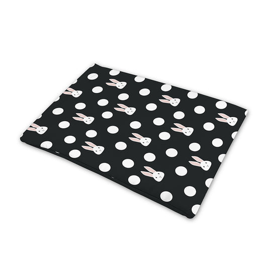 Polka Dot Rabbit Pattern Print Pet Cooling Mat Cover